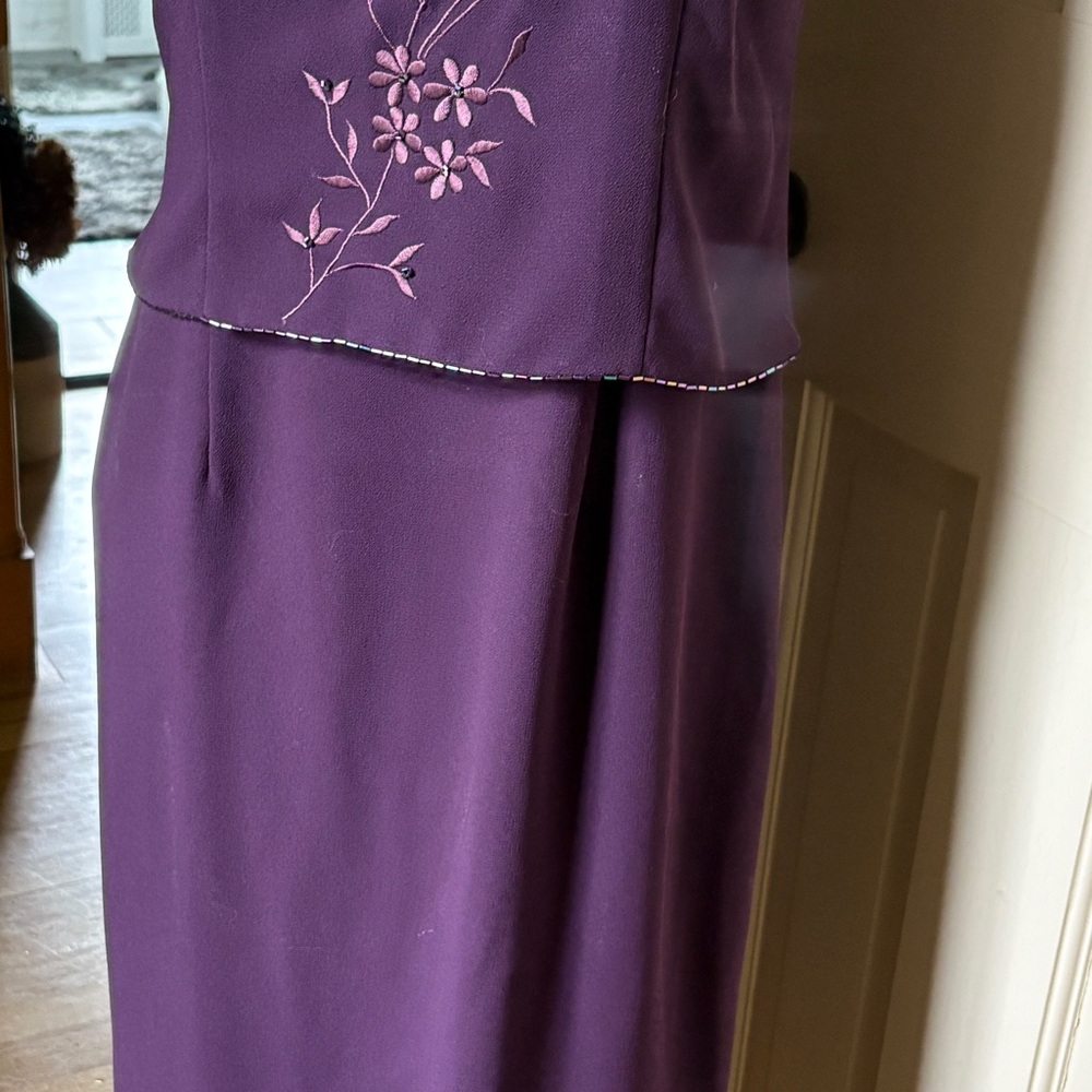Elegant Purple Floral Dress